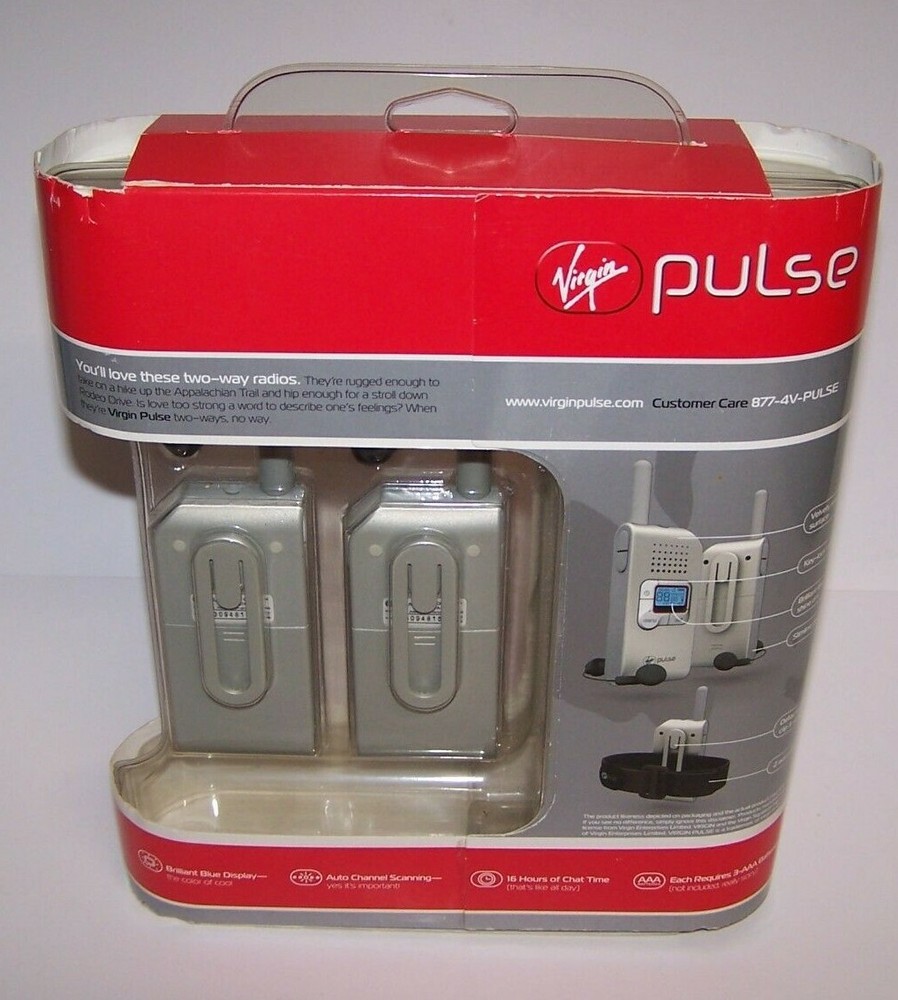 Virgin Pulse FRS Radios 2.5 mile Range NIP