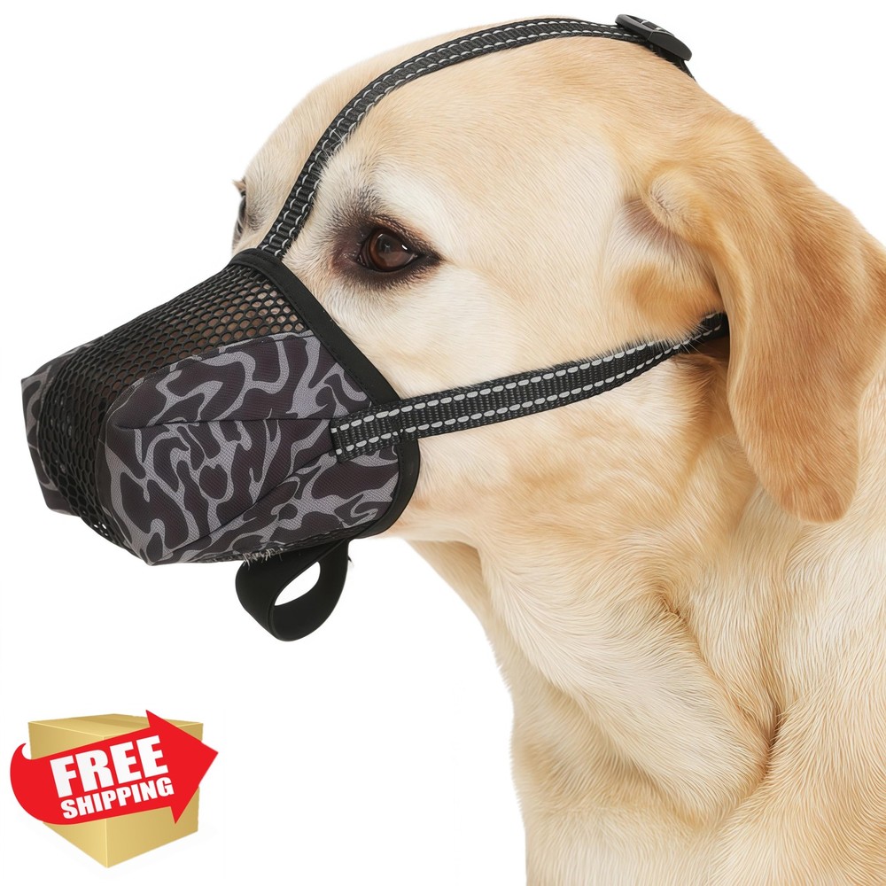 Pezluxe Dog Muzzle 2XL Black Mesh Breathable Adjustable Guard