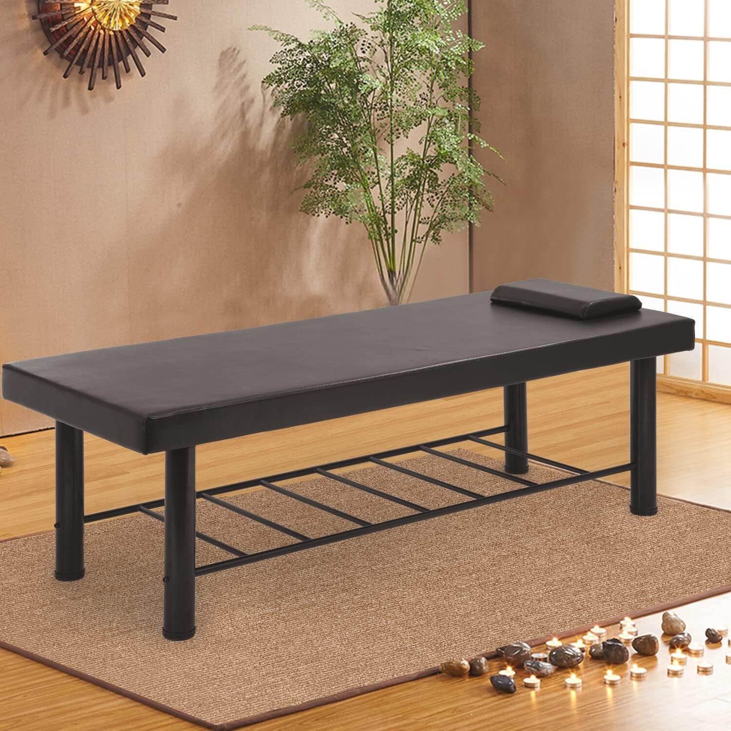 Heavy Duty Massage Bed Salon Table with Memory Foam for Physical Therapy, Black