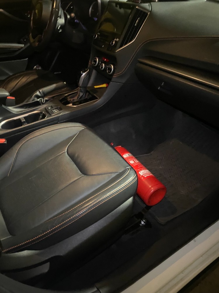 Fire extinguisher bracket for Subaru Crosstrek XV