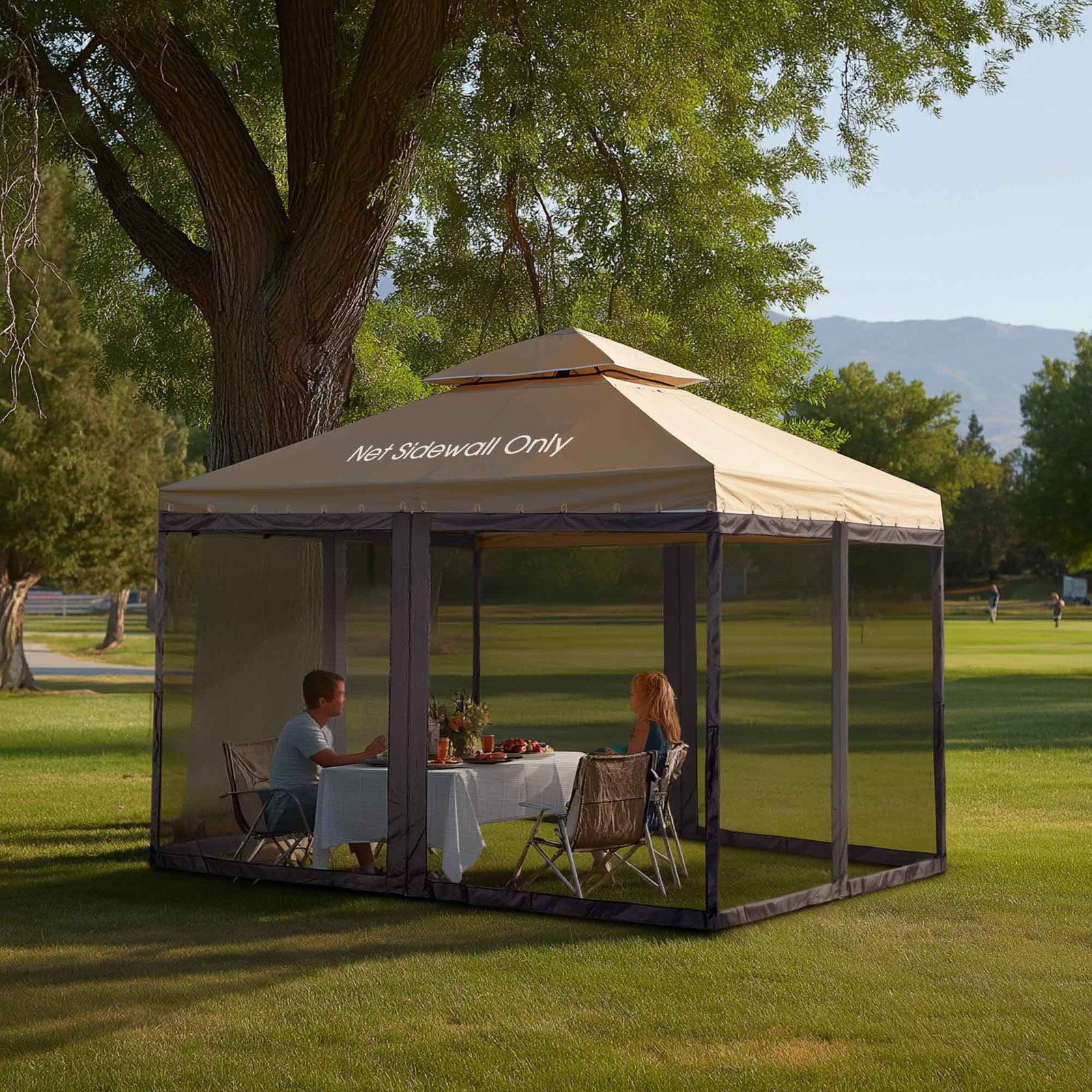 Yescom 10x10ft Gazebo Replacement Mosquito Netting with Zipper for Canopy