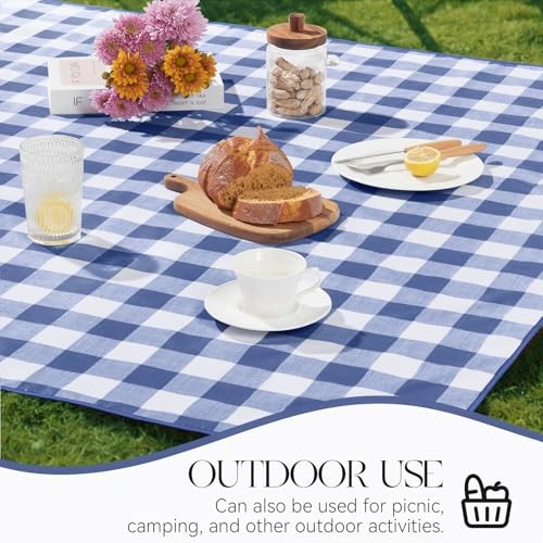 Rectangle Vinyl Tablecloth, 100% Waterproof 54" x 120" (Rectangular) Blue