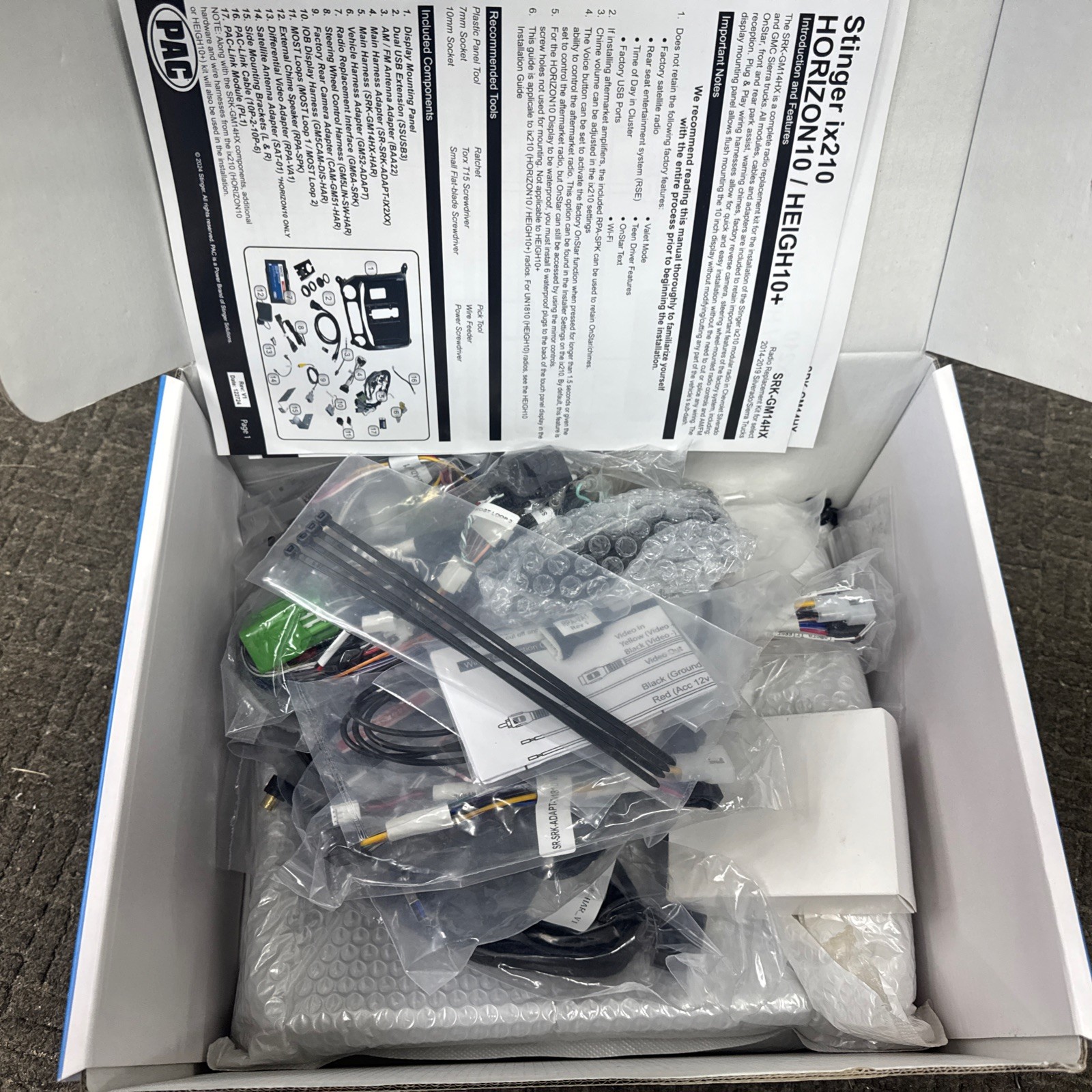 Stinger PAC SRK-GM14HX Kit Only 2014-2018 SILVERADO/SIERRA IX210 Horizon10 New