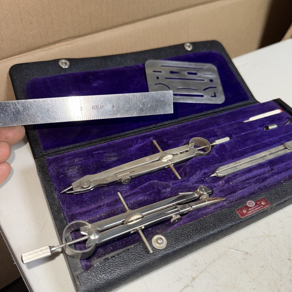 POST / Dunlap Instruments Vintage Drafting Tools Set Germany