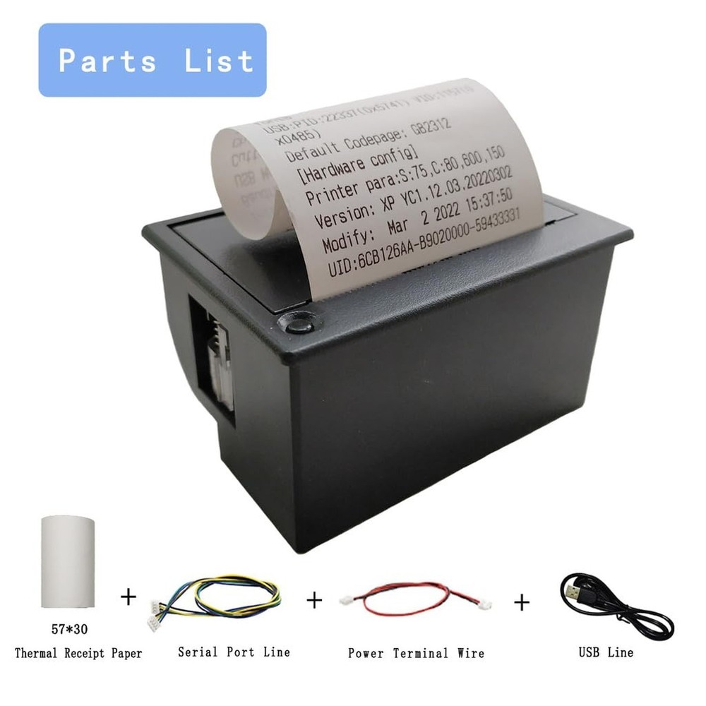 Micro Thermal Printer 5~9V Embedded Thermal Receipt Printer Serial Port Micro...