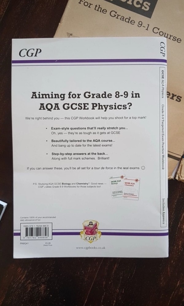 GCSE AQA Physics CGP Bundle- revision guide, revision & practice (&papers) exam