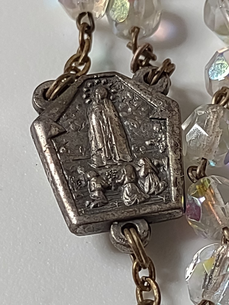 Vintage Clear Glass Bead Rosary