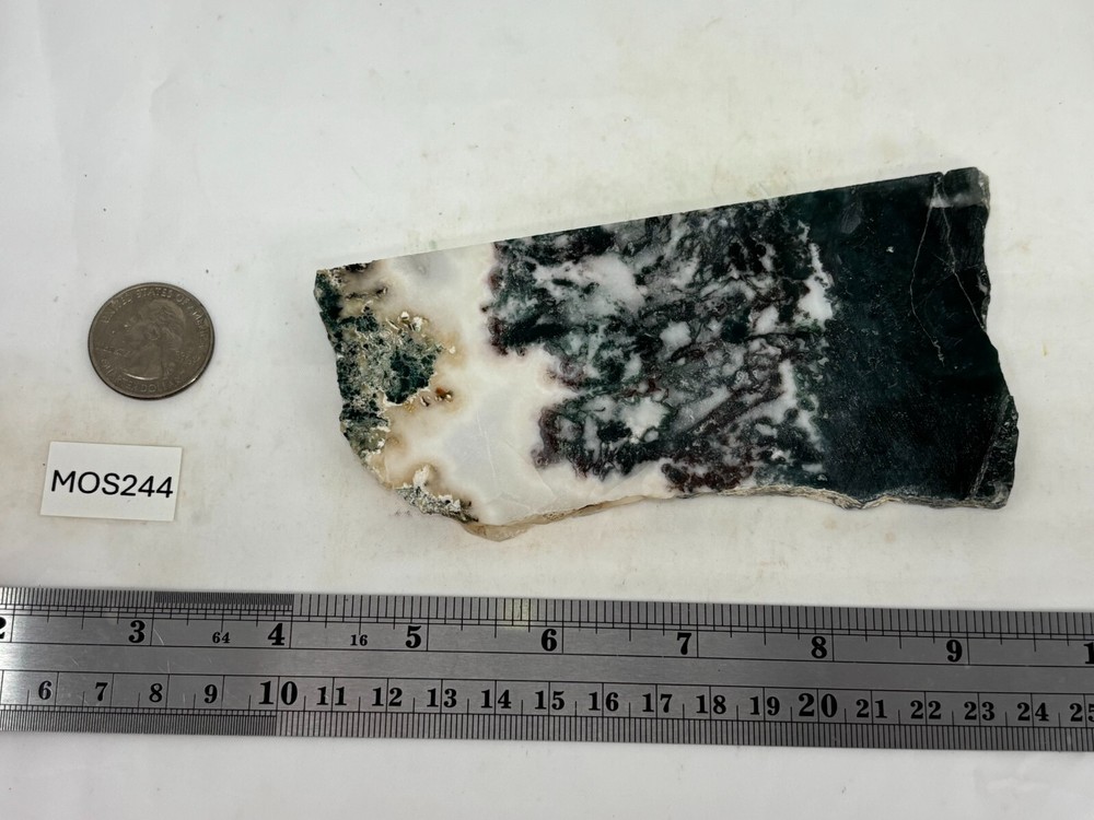 Semi-translucent Moss Agate Slab Cabbing Lapidary Carving Combo Ship Avail
