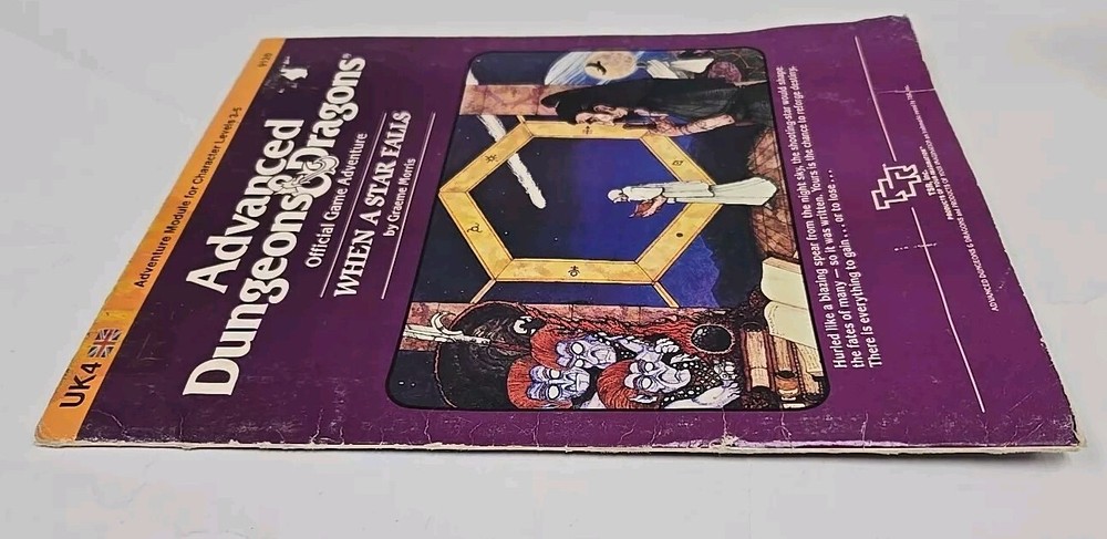 Advanced Dungeons & Dragons Module UK4 When A Star Falls Map #9120 TSR 1984 book