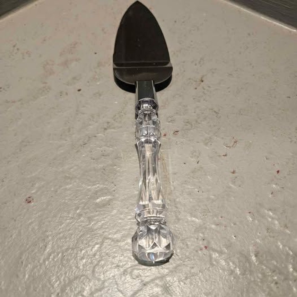 Crystal Handled Silver Plated Cake Server 10" with Original Box