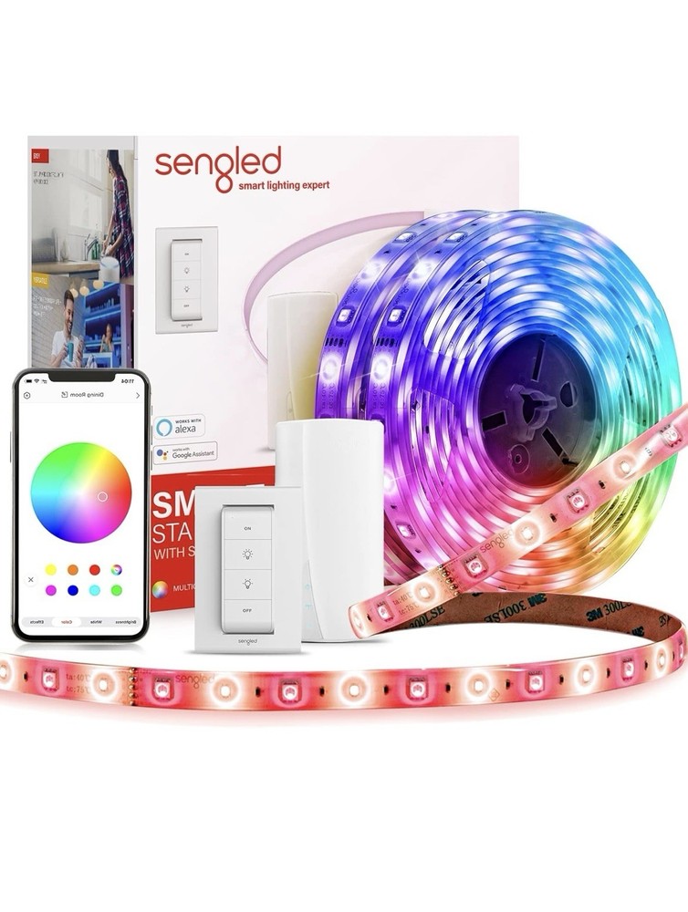 Sengled Zigbee Smart LED Strip Lights Starter Kit Include 16.4ft Smart Light ...