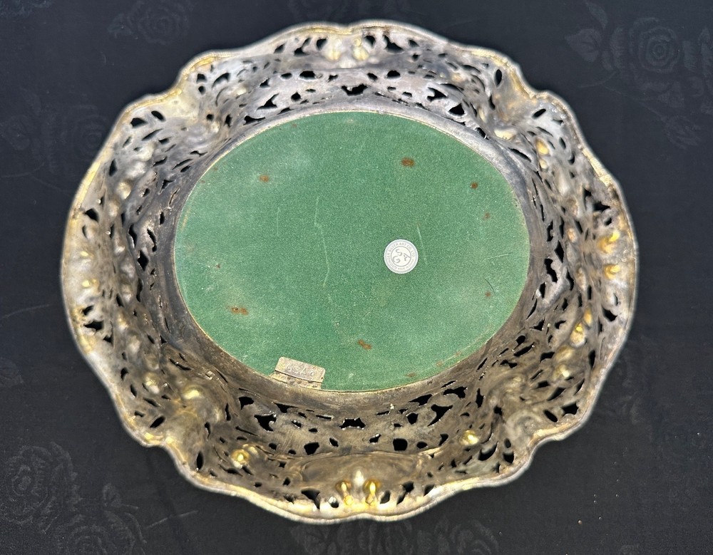 VINTAGE Godinger Silver Art GSA Company Silverplate Centerpiece Bowl w/ Roses