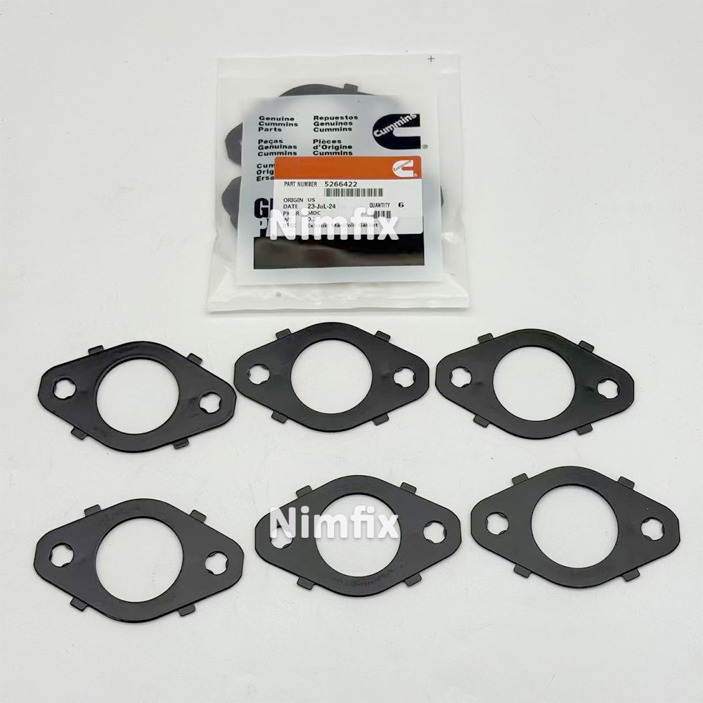 6X Exhaust Manifold Gaskets 5266422 For 1998-15 Dodge Ram Cummins 5.9L 6.7L 24V