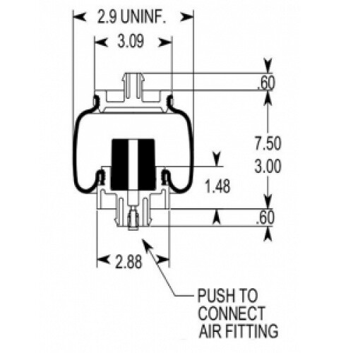 Airbag Air Bag Spring for Firestone 7206, W02-377-7206, W023587206, W02-358-7206