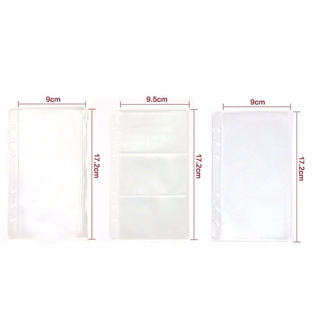 3Pcs A6 Plastic Envelope Document Card Holder Insert Refill Organiser Zip #B9