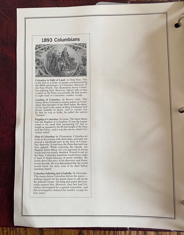 1893 - 1989 HERITAGE COLLECTION US COMMEMORATIVE STAMPS BINDER- WITH SOME STAMPS