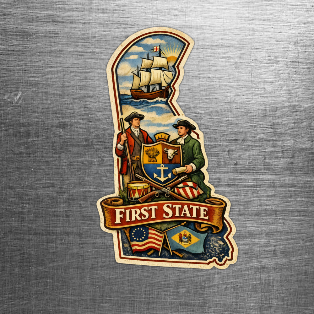 Delaware Custom State Sticker "The First State"