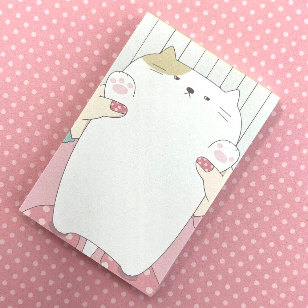 Cat Kitten Pink Kawaii Memo Note Pad Journaling Planner
