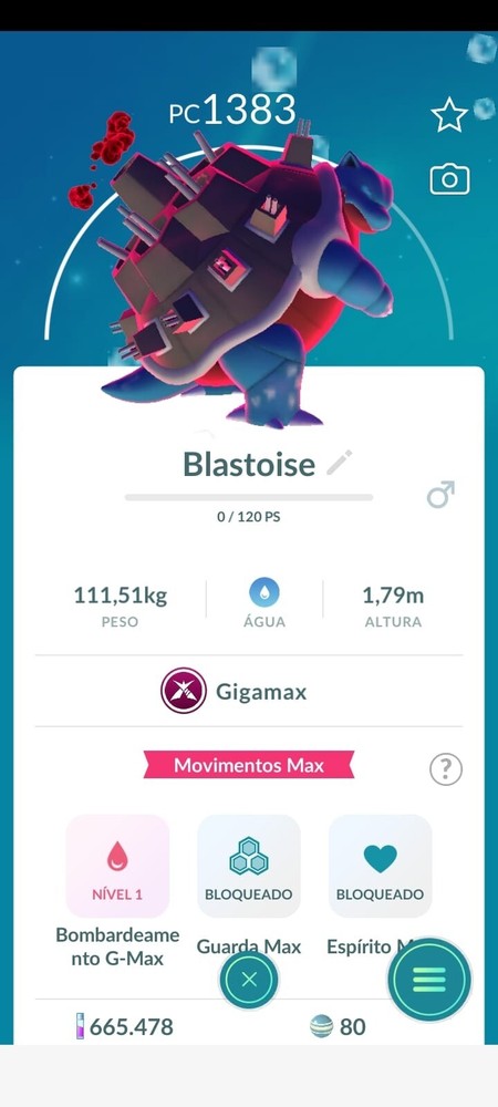 Blastoise Gigantamax - non shiny -  pokemon GO
