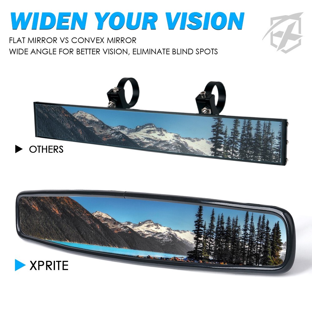 RZR UTV Rear View Center Mirror w/ 1.75" Bar for Polaris RZR 800 900 S/XP 1000