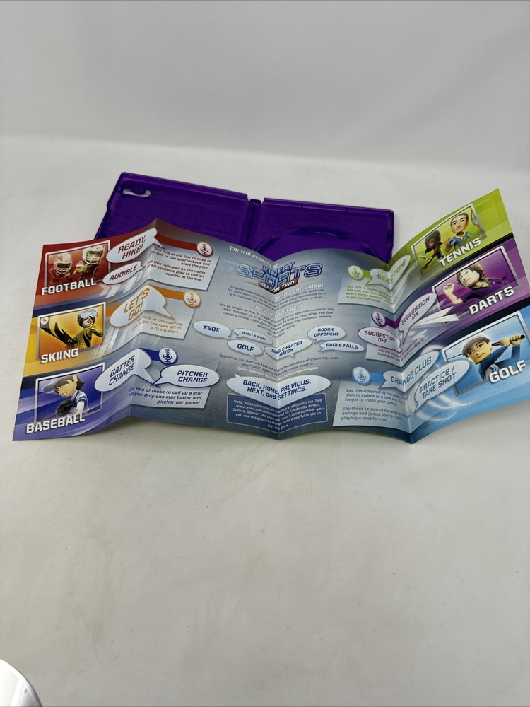 Microsoft Xbox 360 Kinect Sensor Bar with 2 Games Bundle TESTED WORKING