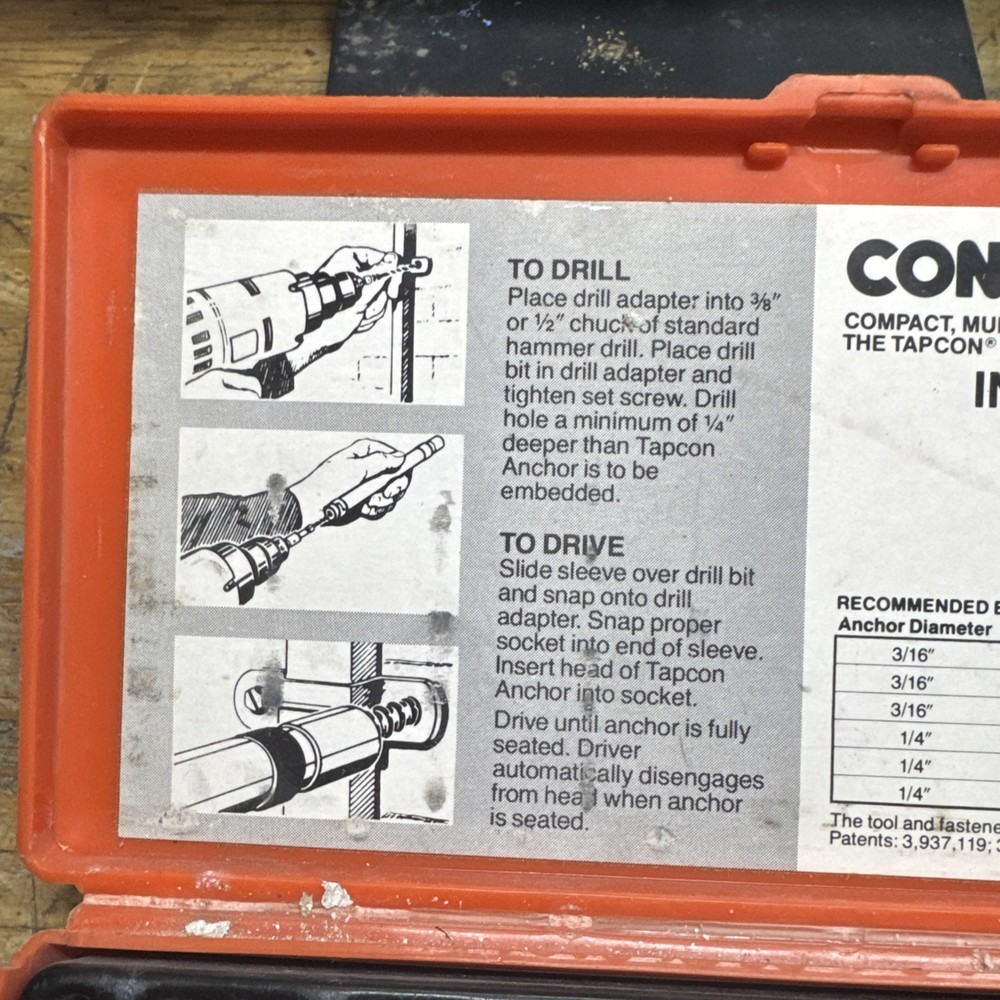ITW Ramset Tapcon Concrete Anchoring System Condrive 1000
