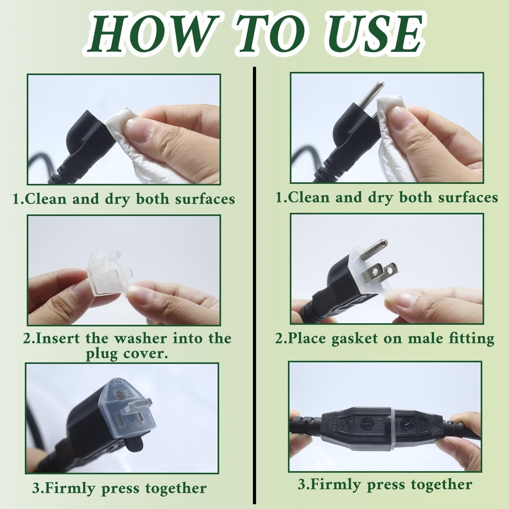 HBOPAN 15 Pack Outdoor Plug Protector Waterproof Soft Silicone lucency 15PACK