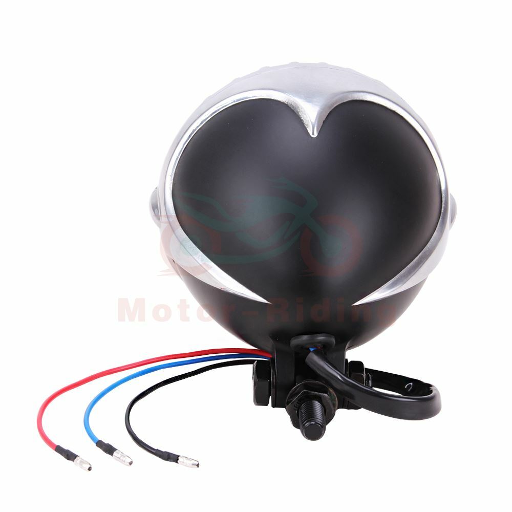 Black Chrome Headlight Finned Prison Grill For Harley Cruiser Chopper Bobber US