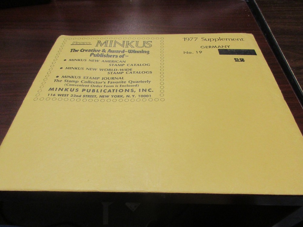 "MINKUS"  ALBUM  PAGES 1977 SUPPLEMENT GERMANY #19    W/FREE SHIPPING!!!