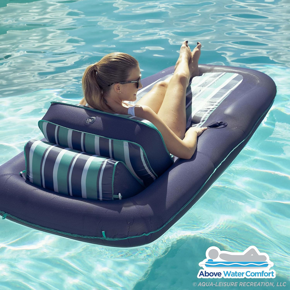 Aqua Premium Convertible Pool Float Lounge – Extra Large – Heavy Duty, Inflatabl