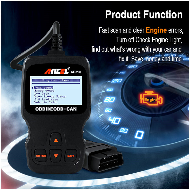 Ancel AD310 Automotive OBD2 Car Scanner Check Engine Code Reader Diagnostic Tool