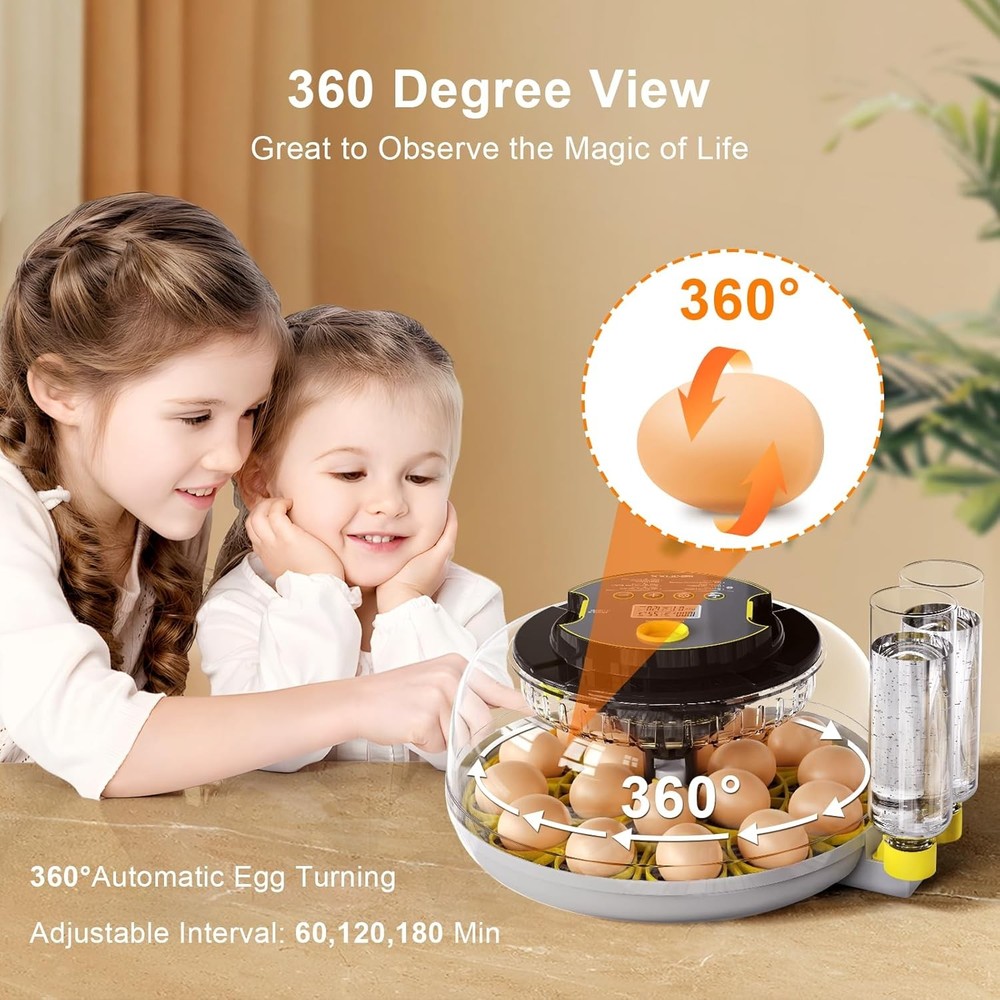 Incubator for Hatching Eggs-18 Egg Capacity, Automatic Egg Turner, Temperature &
