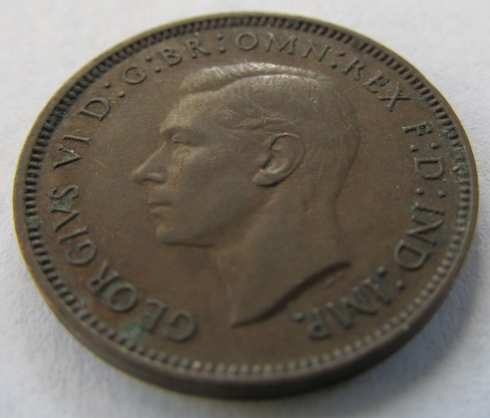 1941 Farthing, George VI, KM #843