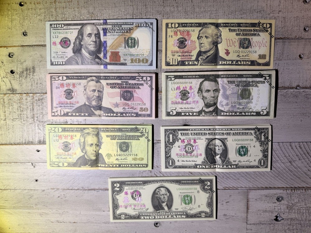Novelty Money Multiple Denominations Lot Of 7