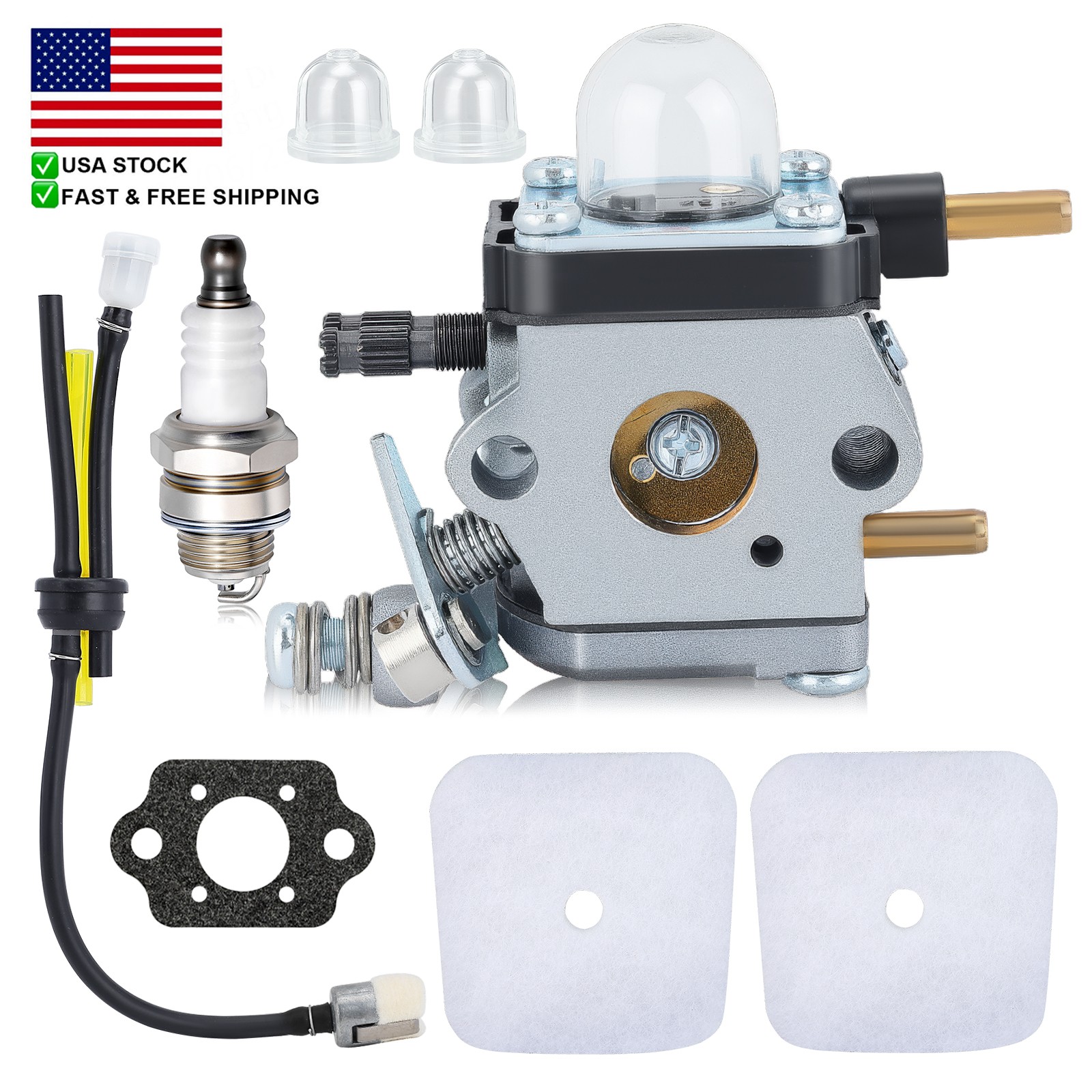 For Mantis Tiller 7222 7225 SV-5C/2 Zama C1U-K82 Carburetor w/ Maintenance Kit