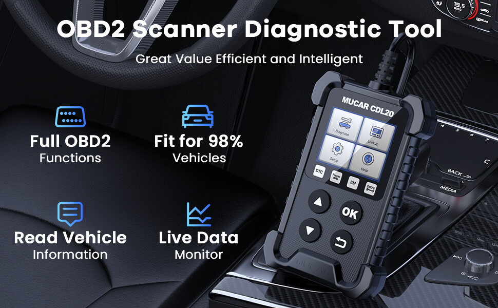 Automotive OBDII Code Reader OBD2 Scanner Check Engine Fault Diagnostic Tool