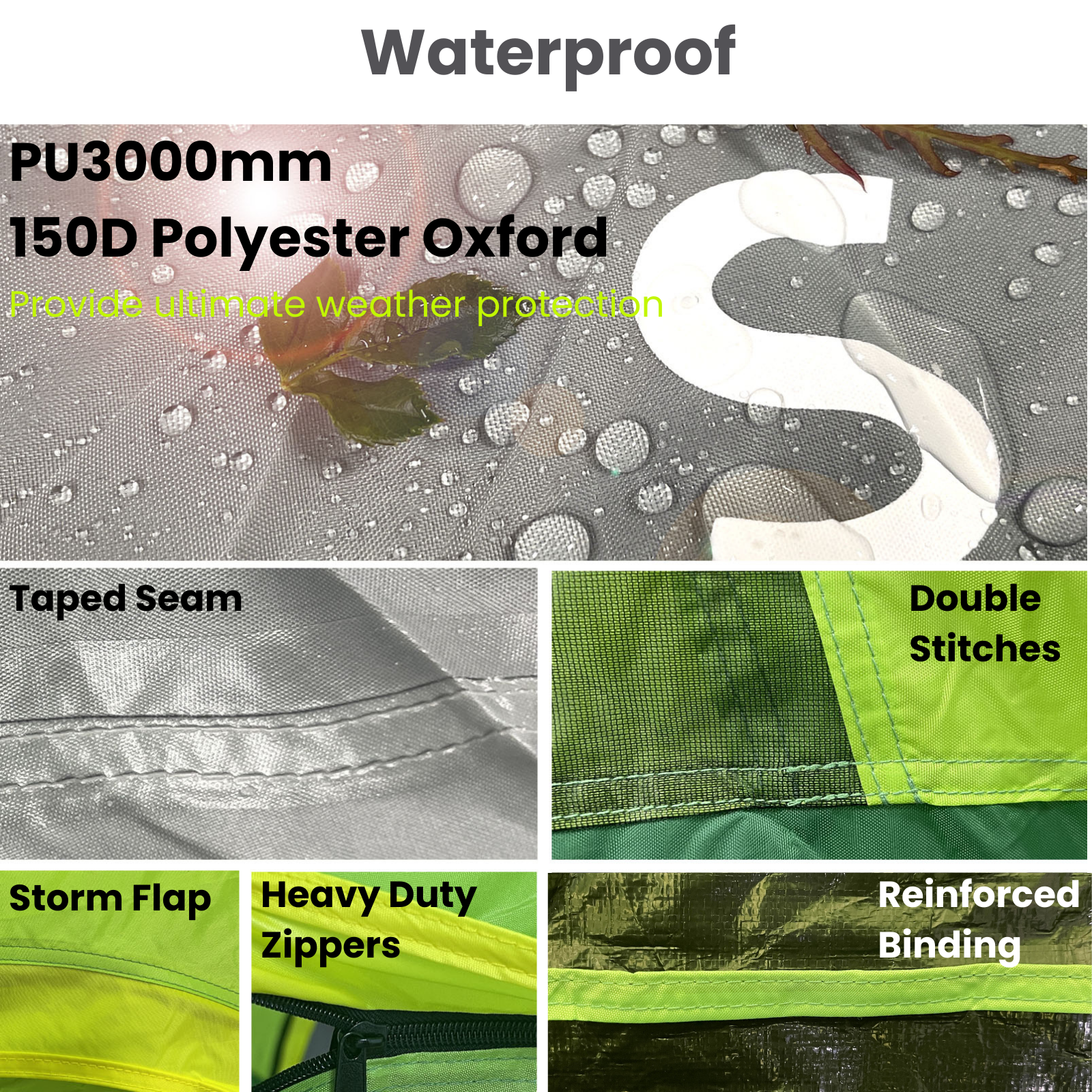 Waterproof Pickup Truck tent Full Size Truck 5.5'-5.8', 6.4'-6.7', 8'-8.2' Bed