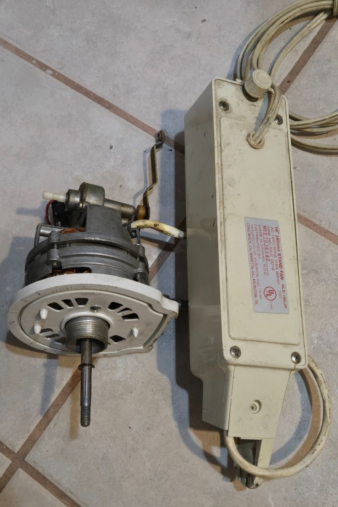 Tatung Three Speed Oscillating Floor Fan controller and motor