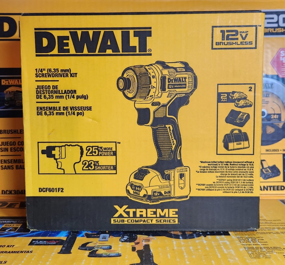 ⭐️NEW⭐️ DeWalt 12V XTREME Brushless 1/4" Driver Kit DCF601F2