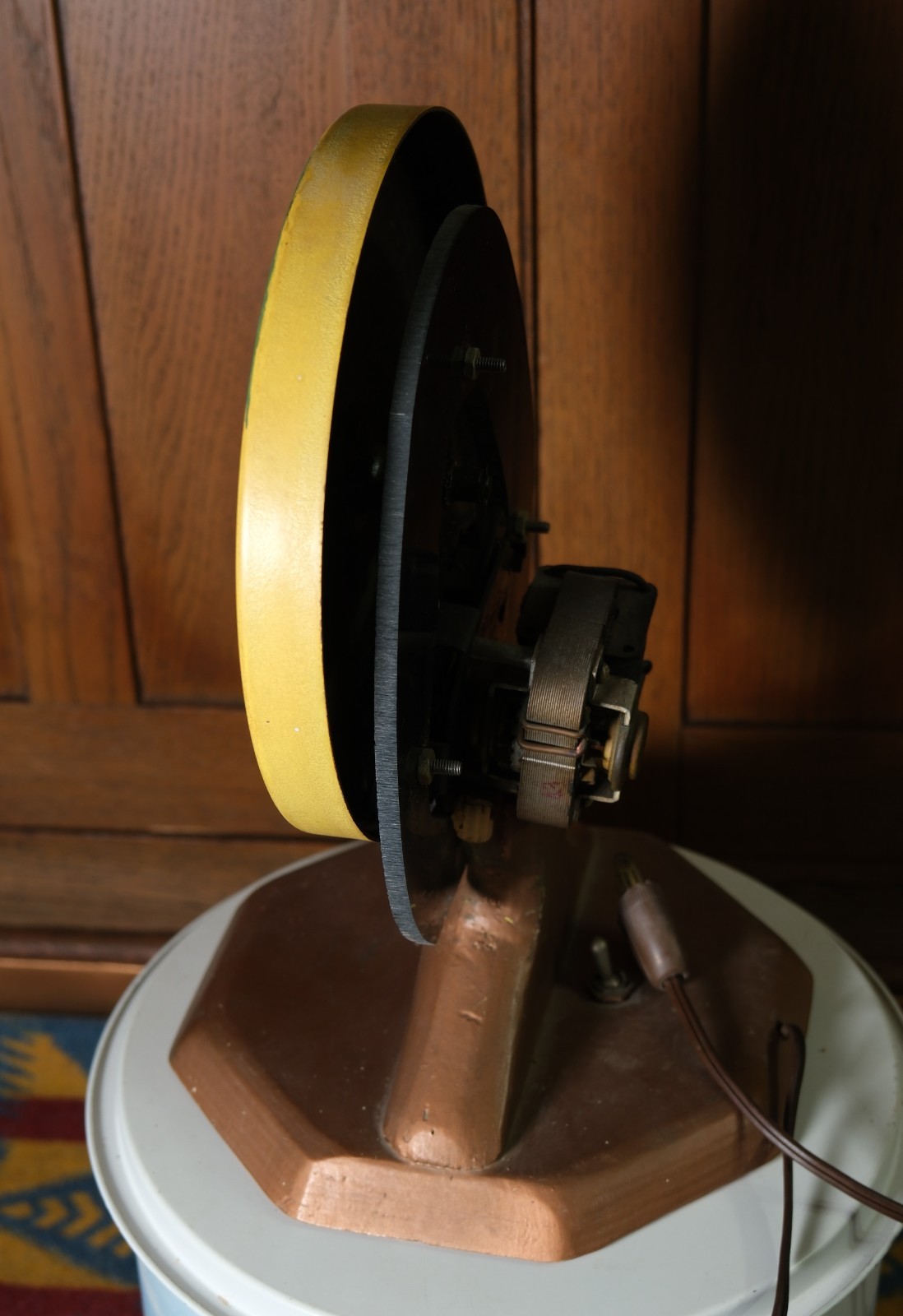 Vtg 1950's 1960's Motorized Hypnosis Vortex Wheel Hippy Drug Trip Folk Art AS-IS