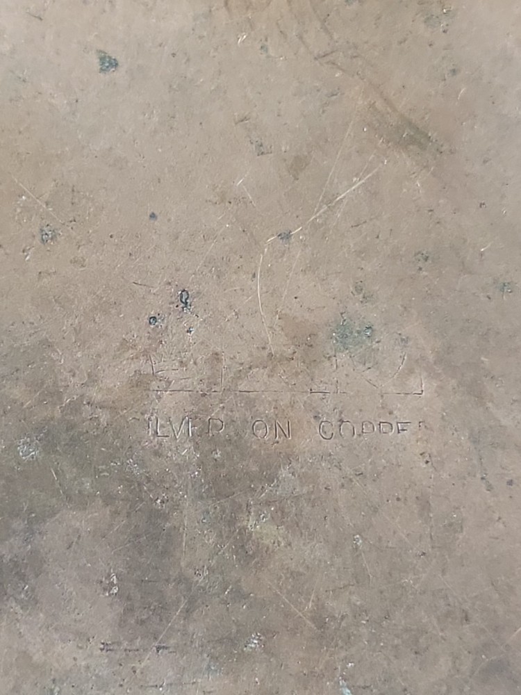 Antique Silver On Copper Trinket Dish Silver Is Worn Off