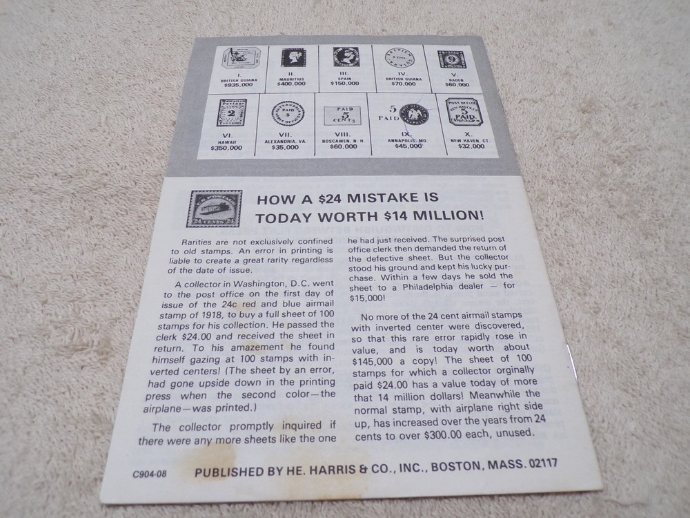 1983 HARRIS STAMP FINDER BOOKLET H.E. HARRIS & CO. STAMP COLLECTING INFORMATION