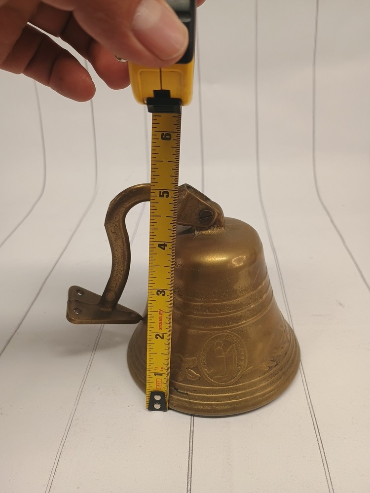 Vintage Solid Brass Wall Mount Dinner Bell Farm School Rustic Antique Style