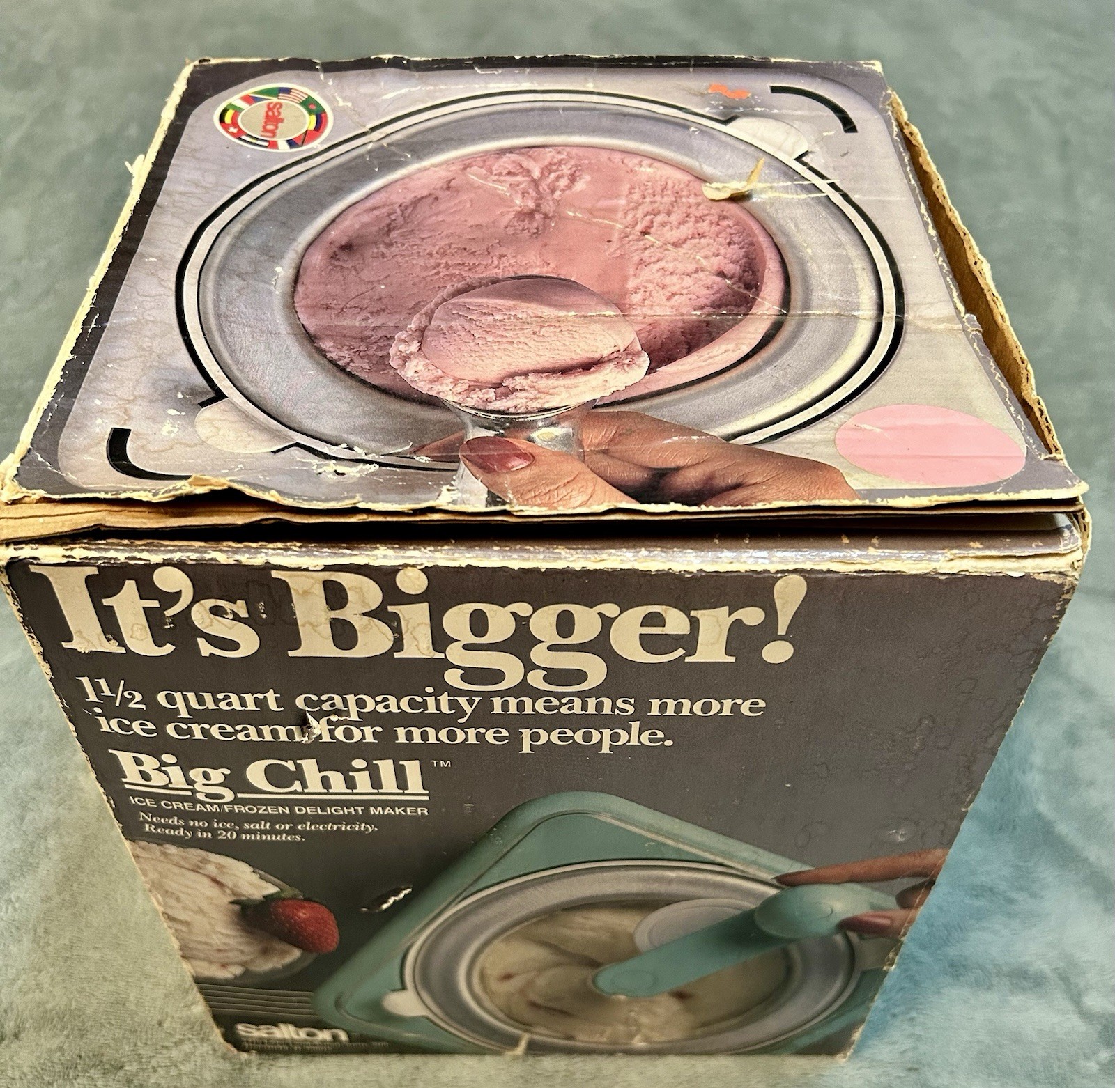 1987 Vintage Big Chill Salton ICM-1 Ice Cream Maker Hand Crank Churned Homemade