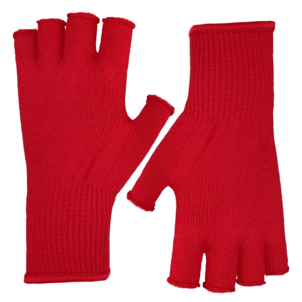 Evridwear Merino Wool Fingerless String Knit Liner Small-Medium, Red