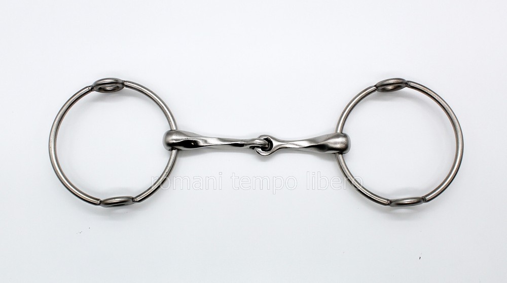 Jointed Twisted Bit With Gag Straps Ring 90 MM