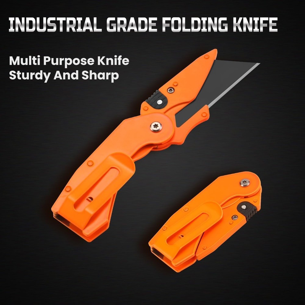 6-Pack Folding Utility Knife Set - Quick-Change Box Cutter for Versatile Use