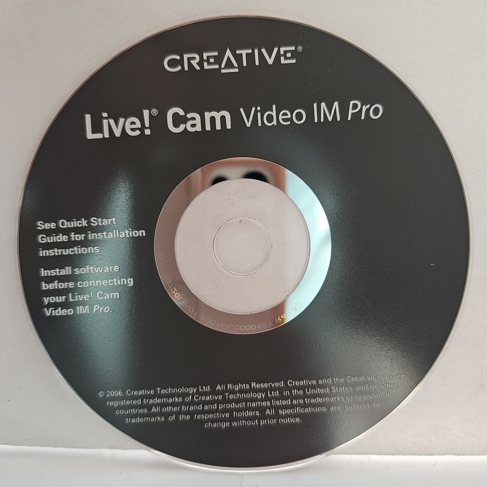 Creative Live! Cam Installation CD ONLY Replacement For Install Software CD-Rom
