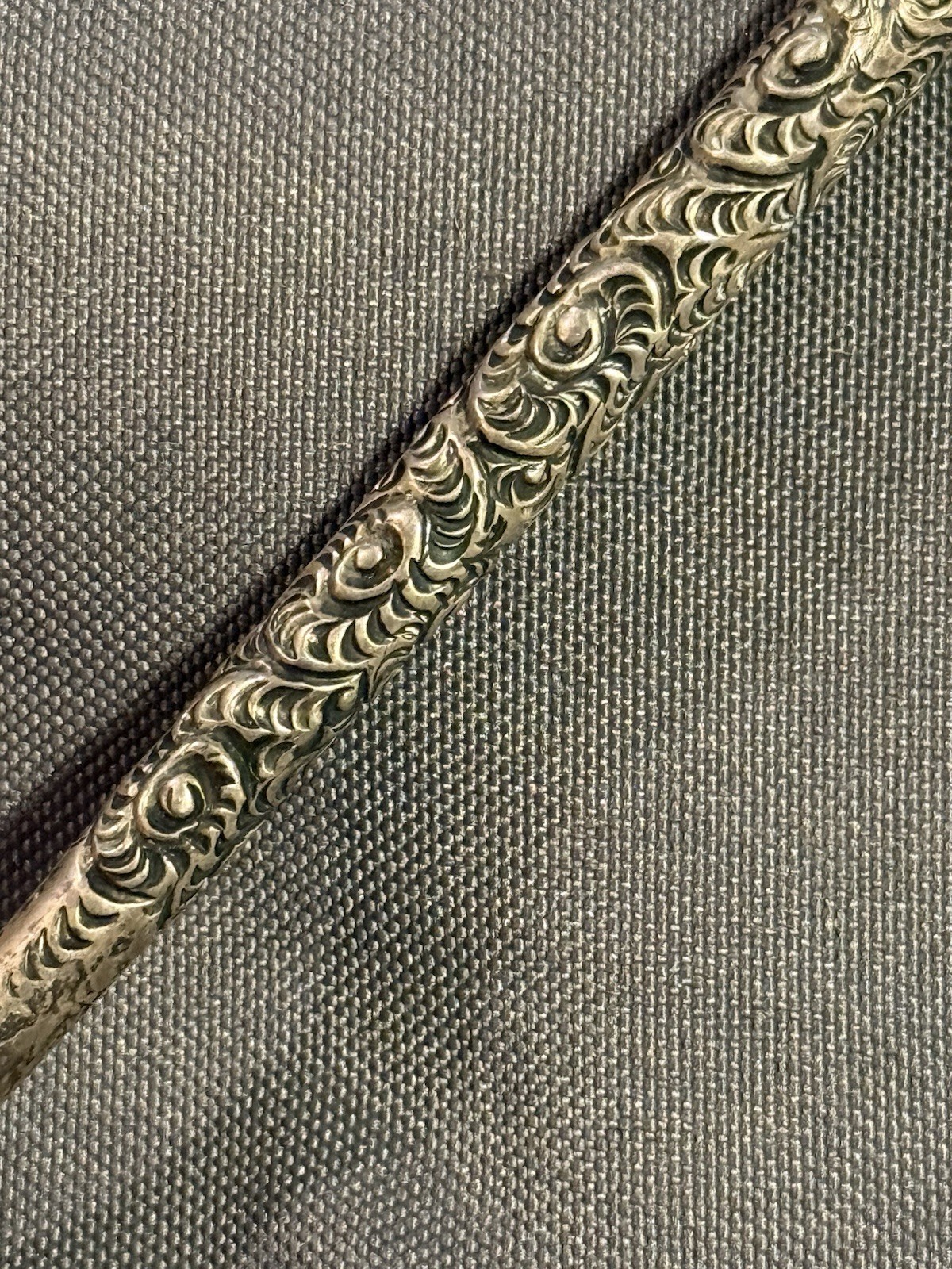 Antique Ornate Sterling Silver Dip Pen Holder quill inkwell