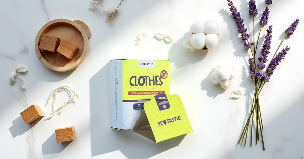 ECOTASTIC Clothing Moth Traps - 11 Count - Foldable Moth - Eco-Friendly Hassl...